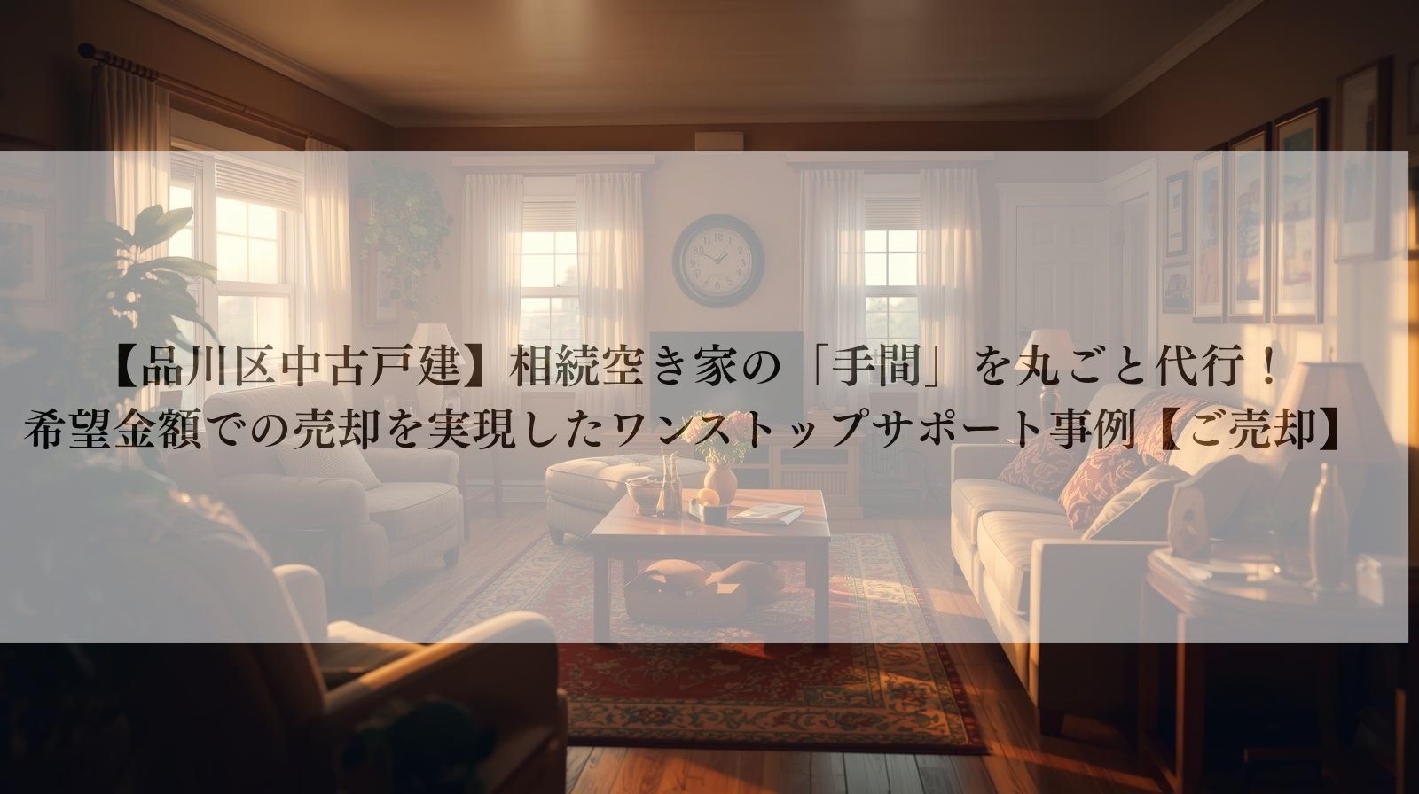 【品川区中古戸建】相続空き家の「手間」を丸ごと代行！ 希望金額での売却を実現したワンストップサポート事例【ご売却】