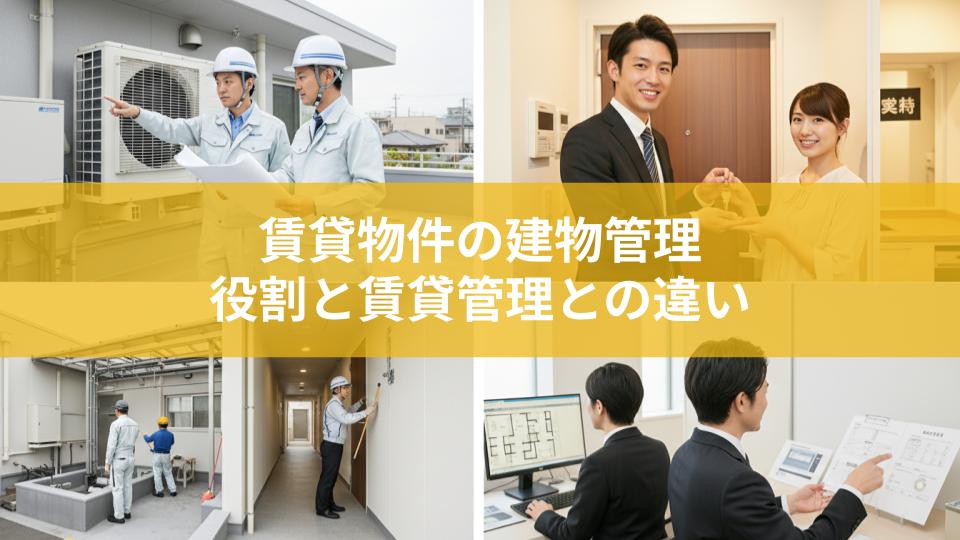 賃貸物件の建物管理とは？その役割と賃貸管理との違いを解説