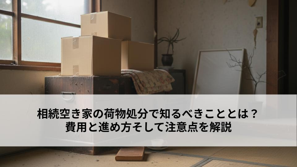 相続空き家の荷物処分で知るべきこととは？費用と進め方そして注意点を解説