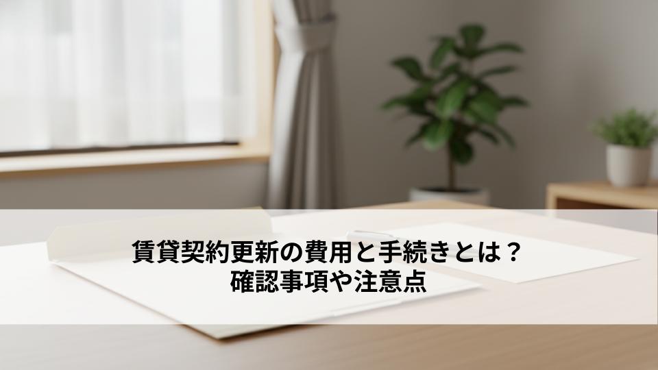 賃貸契約更新の費用と手続きとは？確認事項や注意点