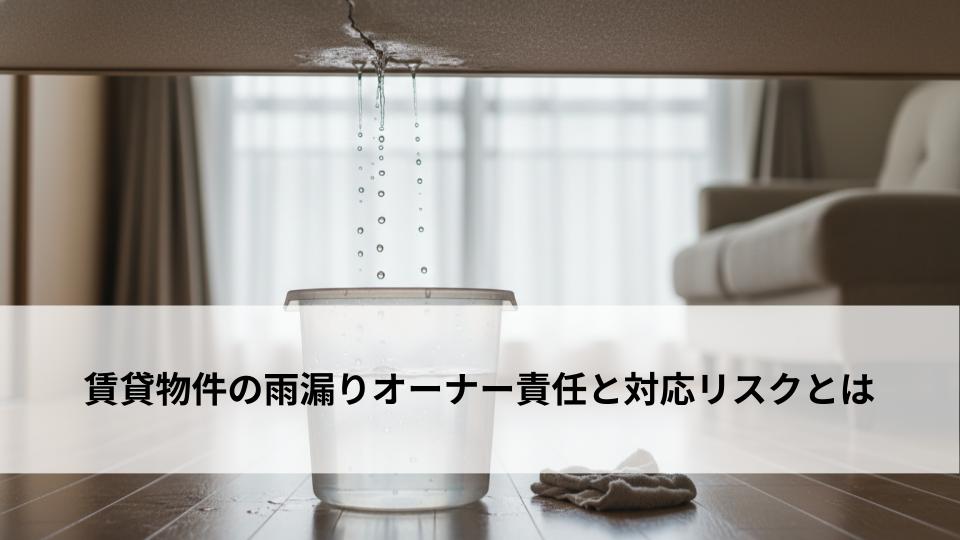 賃貸物件の雨漏りオーナー責任と対応リスクとは