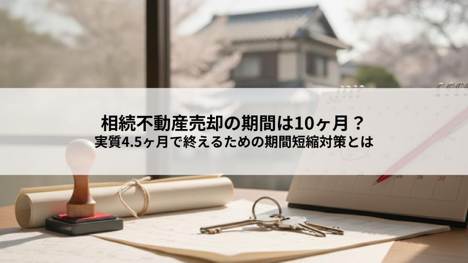 相続不動産売却の期間は10ヶ月？実質4.5ヶ月で終えるための期間短縮対策とは